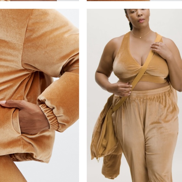 Fabletics Wander Velour Cropped Puffer Jacket Size Large - Picture 4 of 15